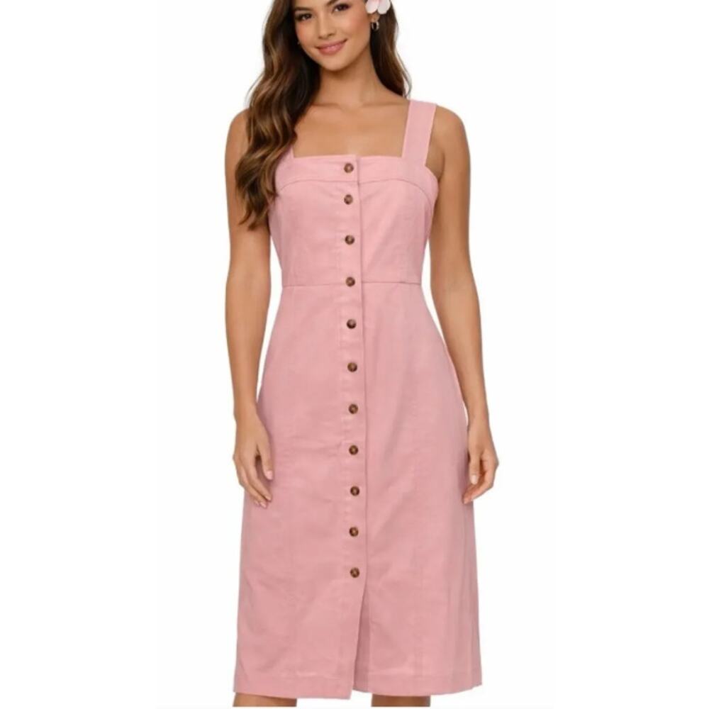 Hunter Bell Sloane Button-up Pink Sheath Dress Sz. 6